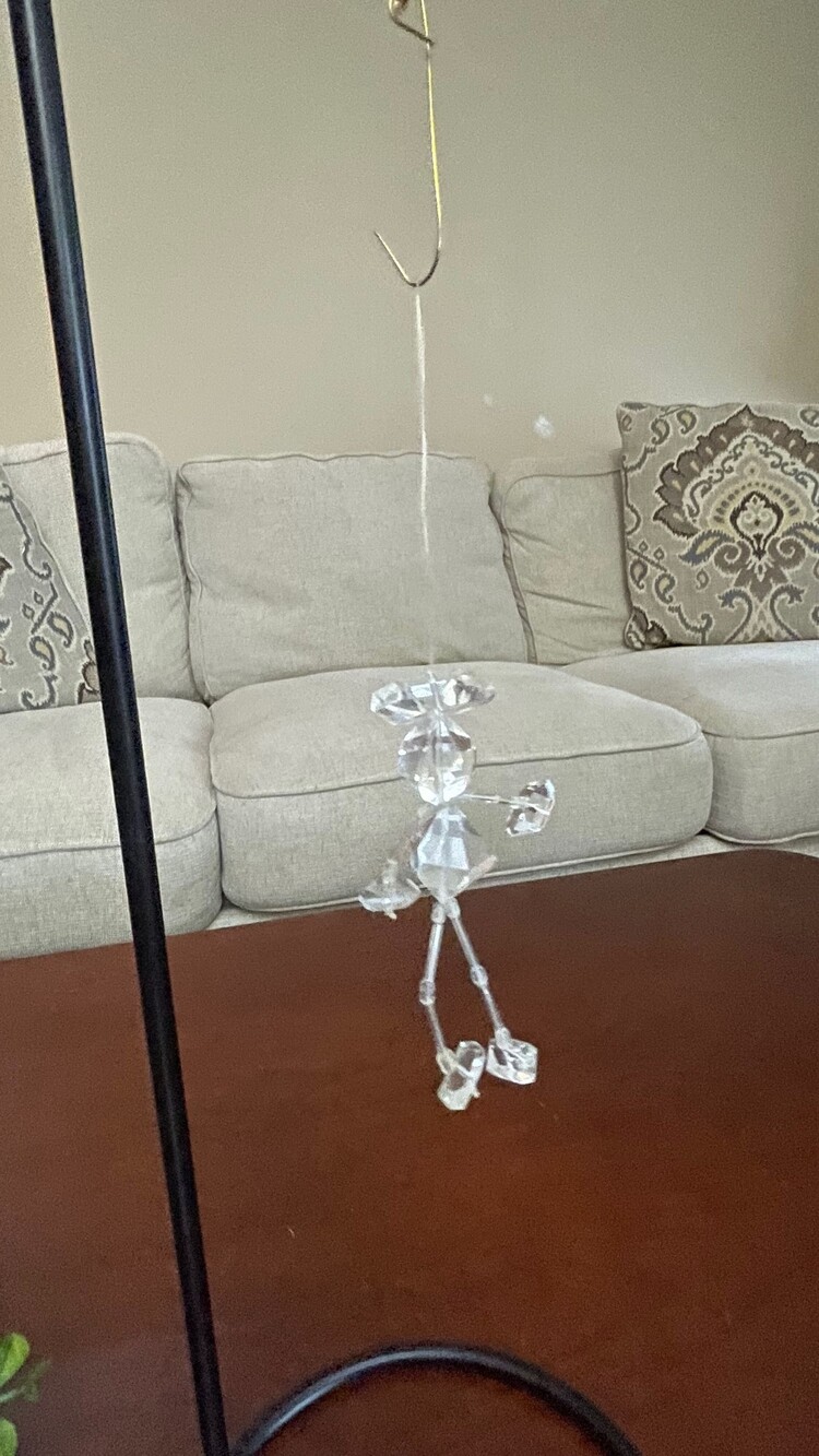 Crystal Figurine Hanging Decoration Clear Faceted Glass Ornament
